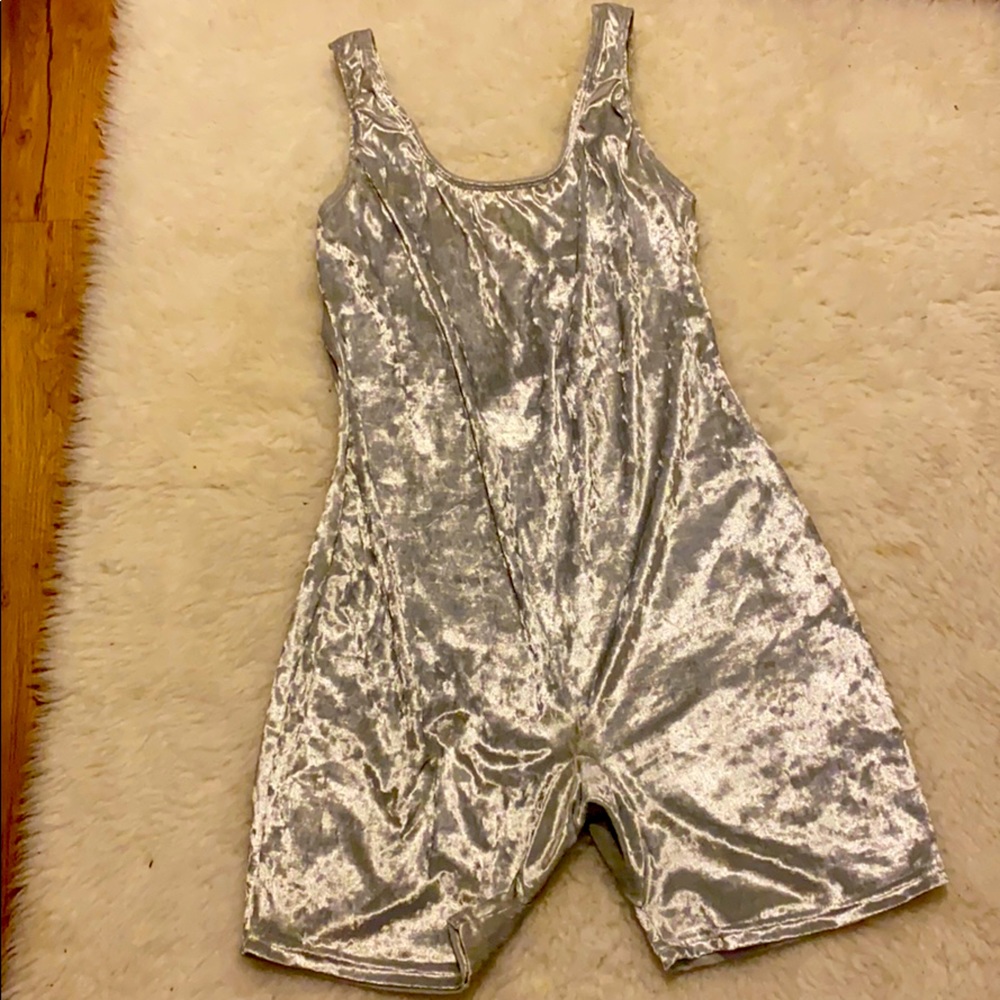 Urban Outfitters Silver velour jumpsuit